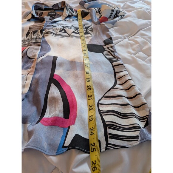 NIC + ZOE Blouse Women's S Jigsaw Bold Geo Abstract Art To Wear Button-Up Shirt - Picture 14 of 14